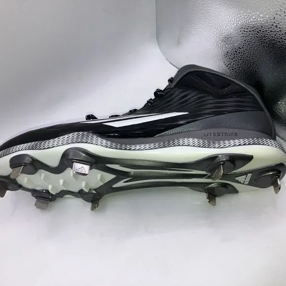 New Adidas Men's Black Baseball Cleats- PowerAlley 3 Iron Skin US/SZ 13 -F16 - Picture 6 of 9